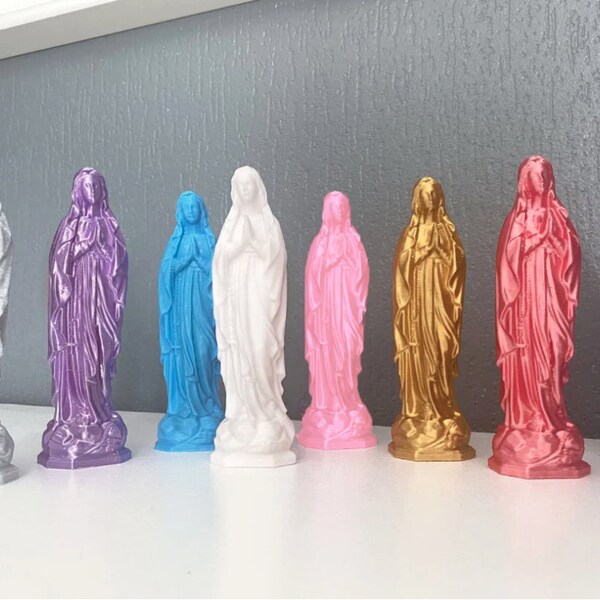 Vierge Marie colorée décoration pop en impression 3D de 22 à 40 cm