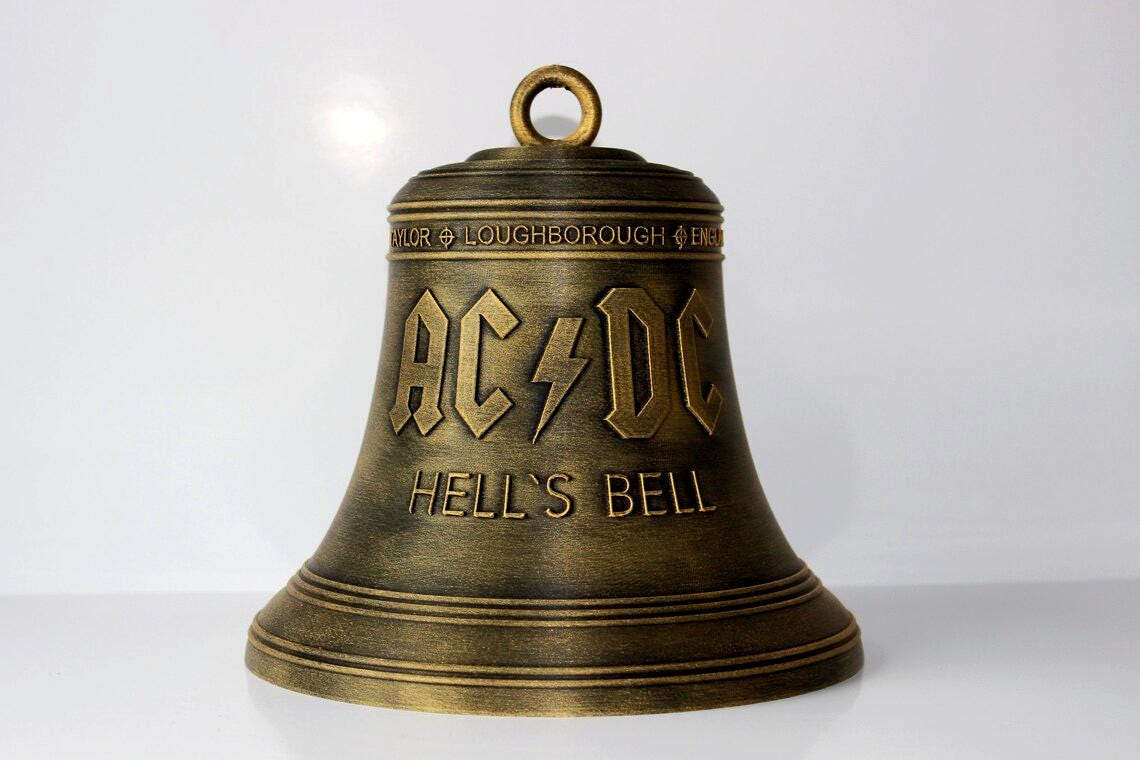 ベル　CD belle ACDC Bell Patinated and Varnished Gold - Rock Decoration