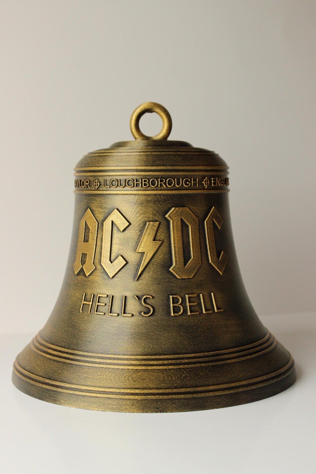 ACDC Bell in 3D Gold Patina Unique Rock Decor ACDC, Metal, Music Fan ...