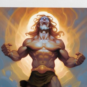 Tulkas the Strong, Valar from the Silmarillion, Gift for Boyfriend, Tolkien Gift, Digital Print, collaborative AI generated Artwork, air art