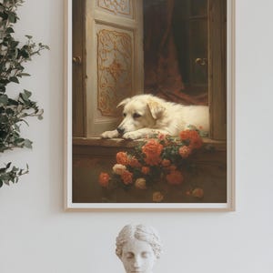 Victorian Dog Oil Painting Printable Vintage Canine Art Elegant Home ...