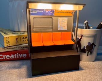 3D Printed NYC Subway Lamp – Diorama Desk Decor Light, Ambient Night Light