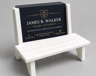Park Bench Business Card Holder | Realtor Desk Display | Attorney Business Card Stand | Dental Office Marketing Display
