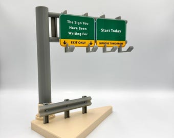 Mini Highway Sign Photo Frame – 4x6 Street Art Desk Decor with Inserts