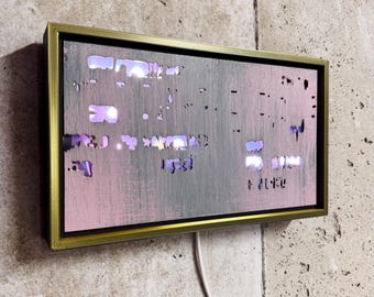 Handmade City Lights LED Painting – Urban Night Scene Desk Decor (6x8 Framed)
