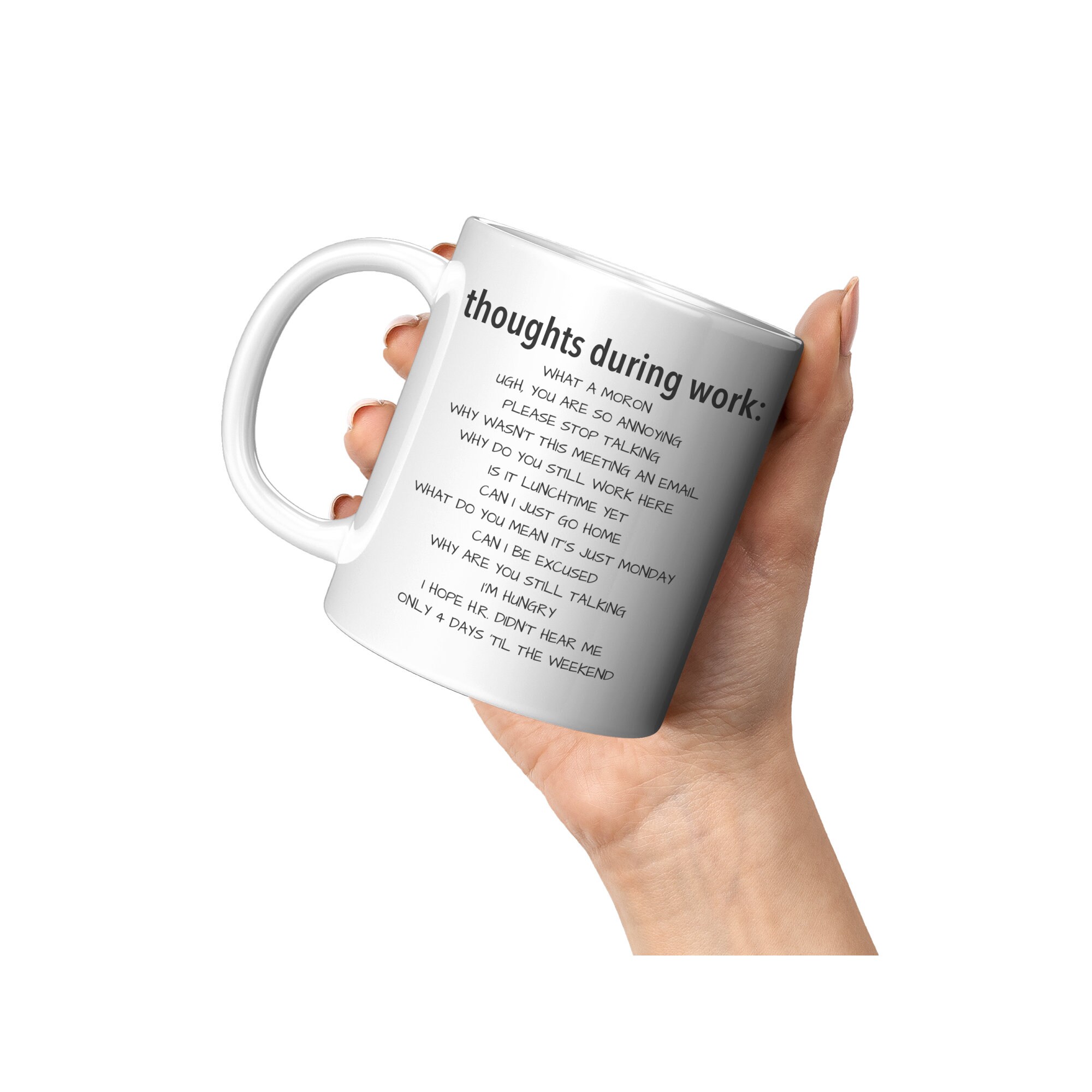 Thoughts During Work Coffee Mug, Work Mug, Office Gift, Funny Coffee ...