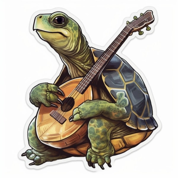 Shakedown Street Terrapin Playing Mandolin Grateful Dead Jerry Garcia Turtle Sticker