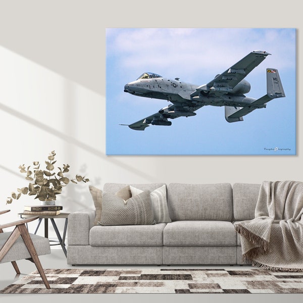 USAF A-10 Warthog Fairchild Republic Canvas Print Wall Art | Maryland ARNG | Home & Office Gallery Wrap Canvas Print | Ready to Hang Canvas