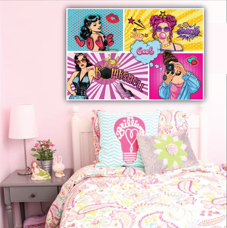 Colorful Comic Style Horizontal Pop Art Posters in 5 Sizes for - Etsy