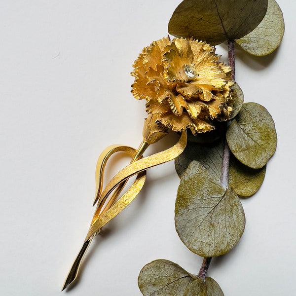 BOUCHER - Stunning vintage CARNATION brooch (carnation) from the "Flower of the month" series signed and numbered