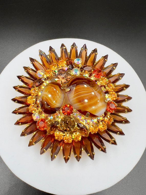 JULIANA D&E - Dazzling brooch from 1964 in amber,… - image 3