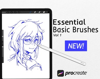 Basic manga brushes for Procreate | Sketch and lineart brushes | Manga screentones