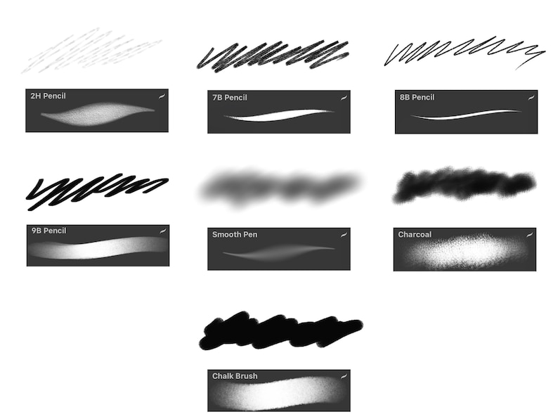 Procreate Pencil Sketch Brushes Chalk Brush Charcoal Brush Traditional