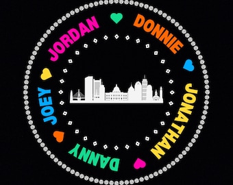 NKOTB Magic Summer Tour Replica Shirt Digital Download | Neon Names & Boston Silhouette | New Kids on the Block | PNG
