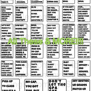 100 Funny High School Classroom Posters Teen Slang | Digital Download Decor | 50 With Borders + 50 Borderless | Teacher Wall Art