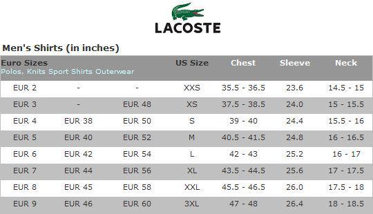 lacoste men's size 6