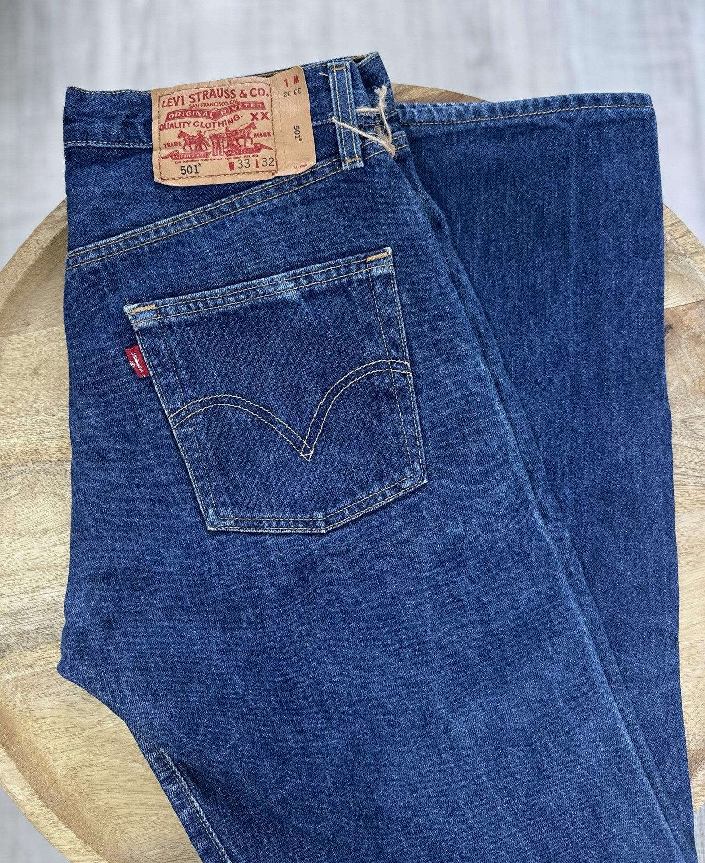 Vintage Levi's 501 Blue Jeans 33x36 Dark Wash Red Tab Early
