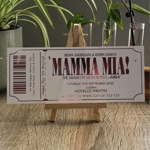 Foil Theatre Ticket, Personalised Gift, Show ticket, Surprise Gift, Musical theatre, Present idea, Gold foil printing, ticket, Ticket Gift image 5