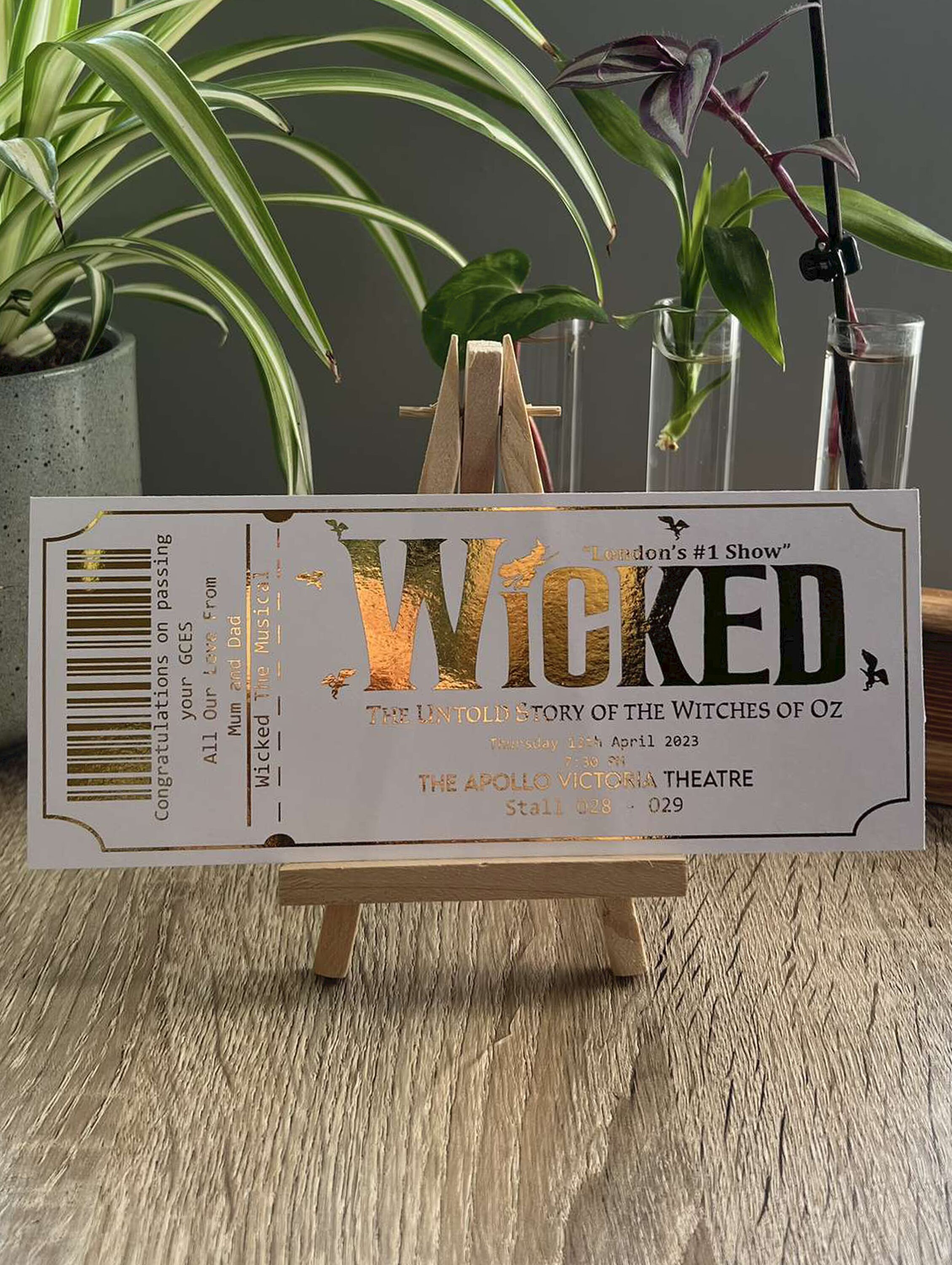 Foil Theatre Ticket Personalised Gift Show Ticket Surprise Etsy UK