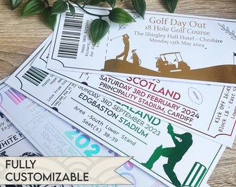 Custom Sports Event Ticket with Foil Detail - Personalized Gift Idea