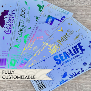 Personalised Event Ticket, Custom Ticket, Personalised Foil Ticket, Custom Voucher, Surprise Gift Ticket, Golden Ticket, Ticket Gift