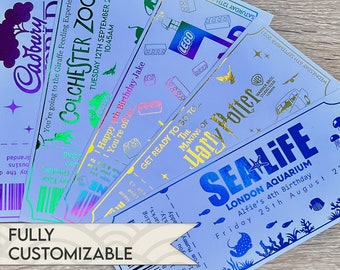 Personalised Event Ticket, Custom Ticket, Personalised Foil Ticket, Custom Voucher, Surprise Gift Ticket, Golden Ticket, Ticket Gift