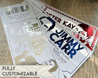 Personalized Gift Ticket for Comedy Event - Custom Foil Surprise, Stand-up Comedy Experience, Unique Voucher