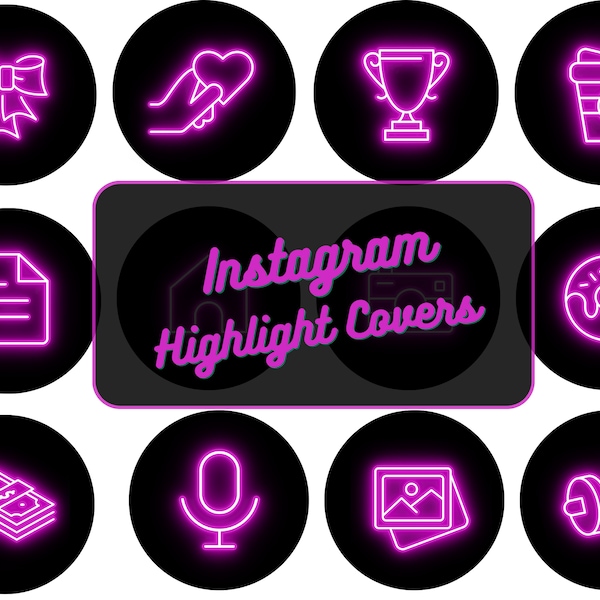 Neon Instagram highlight Covers, Beauty Hair Instagram Cover, Instagram Images