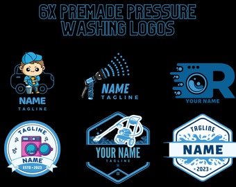 Pressure Washing Logo, Pressure Wash Emblem, Pressure Washing Business, Customisable Logo