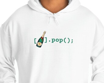 Felpa con cappuccio Champagne.pop(): Felpa unisex divertente con tema di programmazione informatica