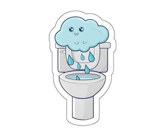 Bathroom Break Sticker: Funny Cloud Vinyl Decal
