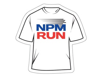 Npm Run Vinyl Sticker: Developer Programmer Gift