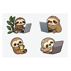 Sloths Sticker Pack Vinyl Sticker Cute Sloth Stickers Sloth Lover Gift Sloth Laptop Sticker