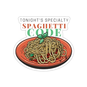 Spaghetti Code Sticker, Programming Sticker, Programmer Gift, Programmer Sticker, Developer Sticker, Coder Sticker, Javascript Sticker