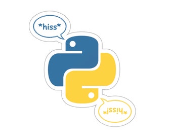 Python's Hiss Aufkleber: Vinyl Aufkleber für Laptop, Wasserflasche und Wasserflasche
