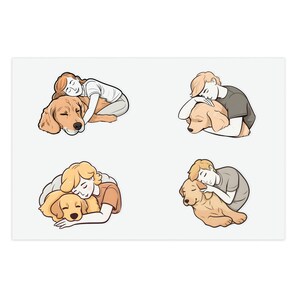 Golden Dreams: Hundebesitzer und Golden Retriever Sticker Pack