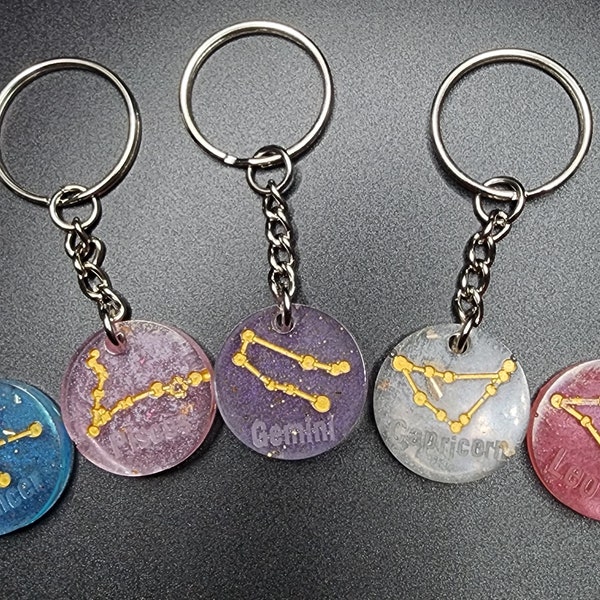 Resin Astrology Keychains - Customizeable