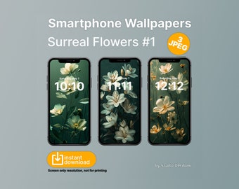 Flowers # 1 Phone Wallpaper | Minimalistic Surreal Art | Smartphone Background | Instant Download | High Quality | Studio Derdonk