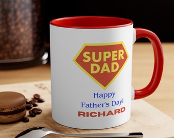 Super Dad Father's Day Accent Mug - Customizable