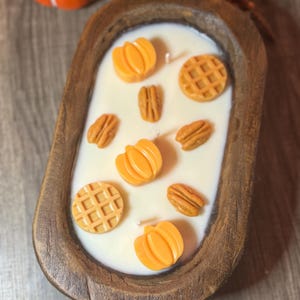 Pumpkin Pecan Waffle Candle|Wooden Dough Bowl|Fall Candle|Pumpkin Candle|Soy Wax Candle|Dough Bowl Candle|Fall Scents|Pumpkin Decor