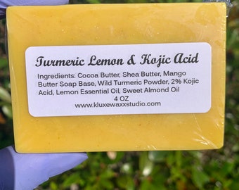 Turmeric Lemon Kojic Acid Soap: Wild Turmeric, Shea & Cocoa Butter