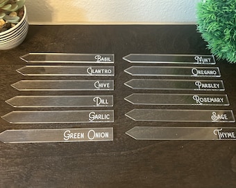 Estacas para plantas de jardín de hierbas / Estacas para plantas de acrílico grabadas / Regalos de jardinería / Estacas para plantas / Estacas para plantas de jardín de hierbas