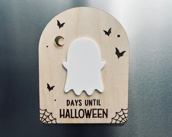 Letrero de cuenta regresiva para Halloween / Letrero magnético para cuenta regresiva para Halloween / Letrero reutilizable para cuenta regresiva para Halloween / Decoración magnética para Halloween / Letrero espeluznante para cuenta regresiva para Halloween
