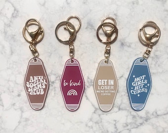 Llavero de motel vintage / llavero divertido / llavero retro