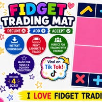 Fidget Trading Mat Editable PDF Squishy Exchange Board Sensory Toy Swap ...