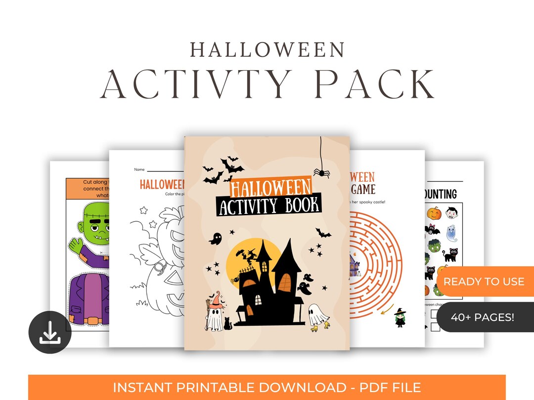 Halloween Printable Worksheets & Activity Pack for Kids – Educational ...