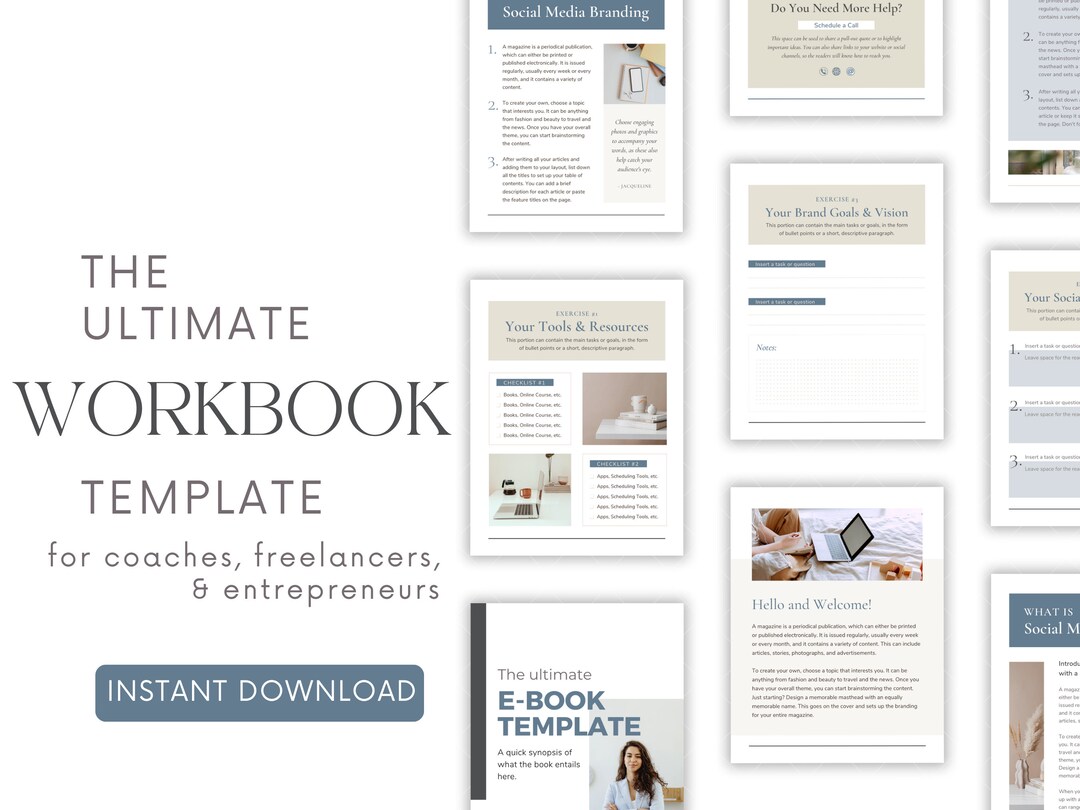 Workbook Template, E-book Template, Course Template, Business Coach ...