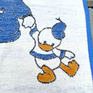1984 Biederlack Baby Crib Blanket Vintage Reversible Throw Disney Mickey Mouse 27"x35" 画像 5