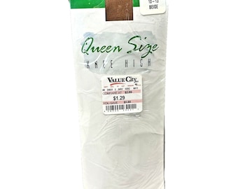 4 Pair Queen Size Vintage Sheer Knee High Hose NEW in Unopened Package For 10 to 13