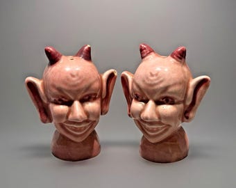 Devil Head Salt and Pepper Shakers 1950s